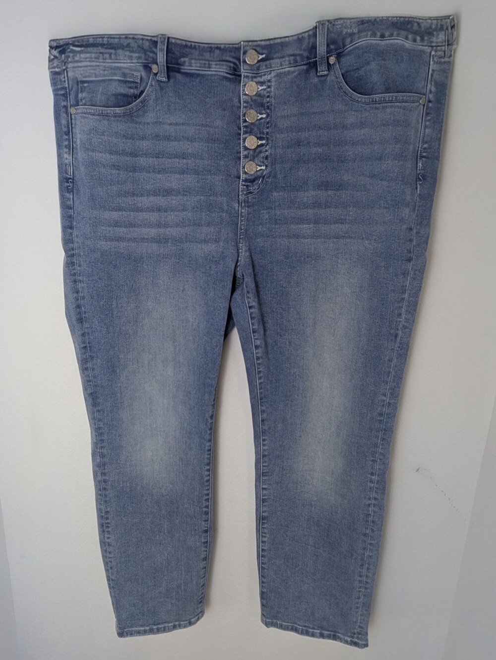 Soft Surroundings Skinny ankle Stretch high Waist Jeans Size 20W light blue EUC